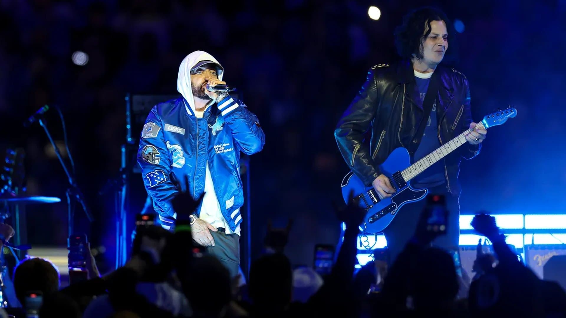 Jack White and Eminem Unite for Halftime Show at Detroit Lions Thanksgiving Game: Watch